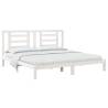 White Solid Wood Bed Frame 180x200 cm Super King Size