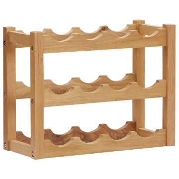 Stunning Solid Oak Wine Rack for 12 Bottles - Rustic Design