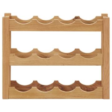 Stunning Solid Oak Wine Rack for 12 Bottles - Rustic Design