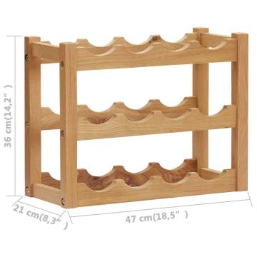 Stunning Solid Oak Wine Rack for 12 Bottles - Rustic Design