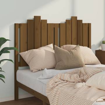 Honey Brown Solid Wood Bed Headboard - 126x4x110 cm