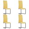 Cantilever Dining Chairs Set of 4 - Yellow Fabric | Hipomarket