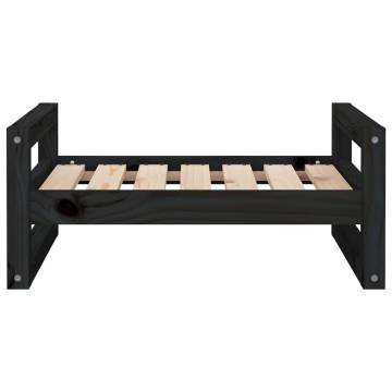 Stylish Black Dog Bed - Solid Pine Wood 65.5x50.5x28 cm