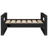 Stylish Black Dog Bed - Solid Pine Wood 65.5x50.5x28 cm