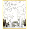 Noordwand Wallpaper: Friends & Coffee Line Art Faces - White & Metalli