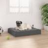 Stylish Grey Dog Bed - Solid Wood Pine | 61.5x49x9 cm