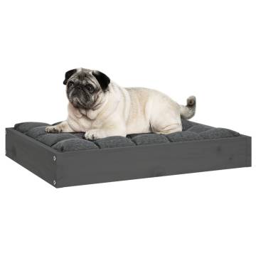 Stylish Grey Dog Bed - Solid Wood Pine | 61.5x49x9 cm