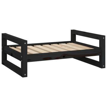 Stylish Dog Bed in Black | Solid Pine Wood - Hipomarket