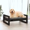 Stylish Dog Bed in Black | Solid Pine Wood - Hipomarket