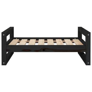 Stylish Dog Bed in Black | Solid Pine Wood - Hipomarket