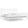 White Solid Wood Bed Frame 200x200 cm | Classic Design