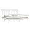 White Solid Wood Bed Frame 200x200 cm | Classic Design