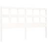 Stylish King Size Solid Wood Bed Frame with Headboard - White