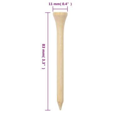 Golf Tees 1000 pcs 83 mm Bamboo - Durable & Reliable