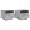 LED Bedside Cabinets 2 pcs Concrete Grey | HipoMarket UK