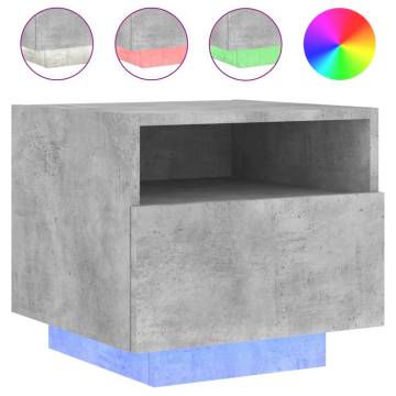 LED Bedside Cabinets 2 pcs Concrete Grey | HipoMarket UK