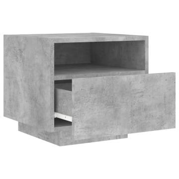 LED Bedside Cabinets 2 pcs Concrete Grey | HipoMarket UK