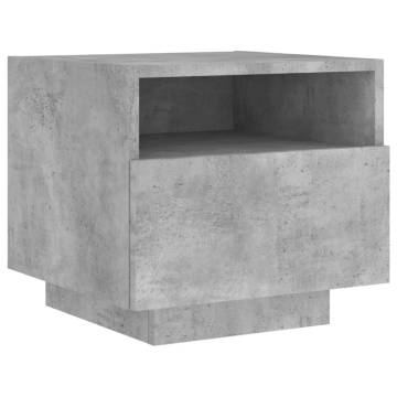 LED Bedside Cabinets 2 pcs Concrete Grey | HipoMarket UK