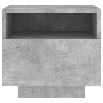 LED Bedside Cabinets 2 pcs Concrete Grey | HipoMarket UK