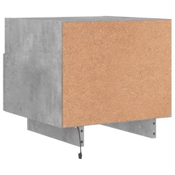 LED Bedside Cabinets 2 pcs Concrete Grey | HipoMarket UK