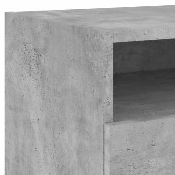 LED Bedside Cabinets 2 pcs Concrete Grey | HipoMarket UK