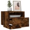 Stylish Smoked Oak Bedside Cabinets with LED Lights - 2 pcs