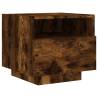 Stylish Smoked Oak Bedside Cabinets with LED Lights - 2 pcs