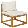 3 Piece Garden Lounge Set with Cushions - Solid Wood Acacia