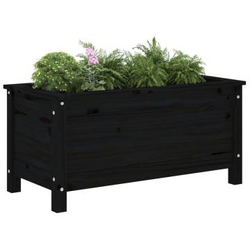 Garden Planter Black Solid Wood Pine - 82.5x40x39 cm