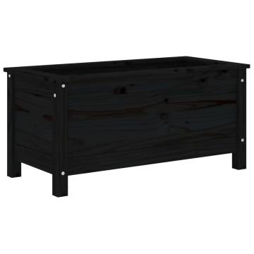 Garden Planter Black Solid Wood Pine - 82.5x40x39 cm