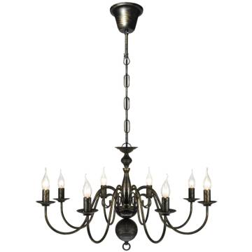 Antique Black Metal Chandelier | Elegant 8 x E14 Bulbs