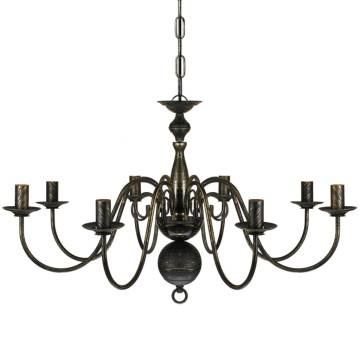 Antique Black Metal Chandelier | Elegant 8 x E14 Bulbs