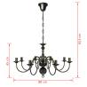 Antique Black Metal Chandelier | Elegant 8 x E14 Bulbs