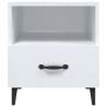 Elegant High Gloss White Bedside Cabinets - 2 pcs Set