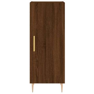 Stylish Highboard in Brown Oak - Engineered Wood | Hipo Market