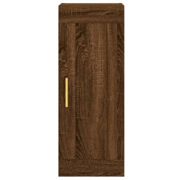 Stylish Highboard in Brown Oak - Engineered Wood | Hipo Market