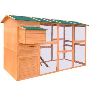 Spacious Wooden Chicken Coop - 295x163x170 cm