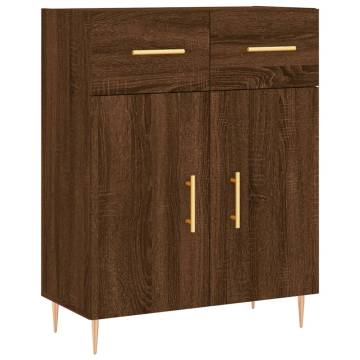 Stylish Highboard Brown Oak - Engineered Wood 69.5x34x180 cm