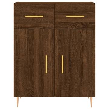 Stylish Highboard Brown Oak - Engineered Wood 69.5x34x180 cm