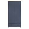 2-Door Wardrobe Hill Grey - Solid Pine Wood | Hipomarket