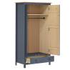 2-Door Wardrobe Hill Grey - Solid Pine Wood | Hipomarket