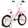 Kids Bike with Front Carrier - 14 inch White and Pink