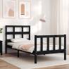 Bed Frame with Headboard Black Small Single Solid Wood Colour black Size 75 x 190 cm 