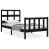 Black Small Single Bed Frame with Headboard | Hipomarket UK