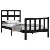 Black Small Single Bed Frame with Headboard | Hipomarket UK