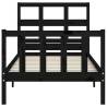 Black Small Single Bed Frame with Headboard | Hipomarket UK