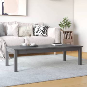 Elegant Grey Coffee Table - Solid Pine Wood, 110x50x30 cm