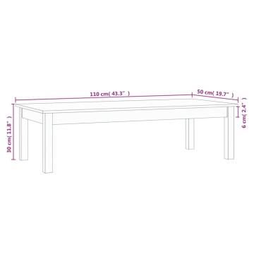 Elegant Grey Coffee Table - Solid Pine Wood, 110x50x30 cm