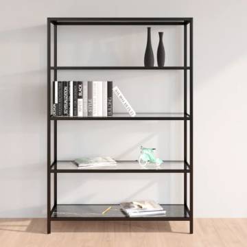 Black Marble & Glass Shelf - Stylish & Sturdy 100x36x168 cm