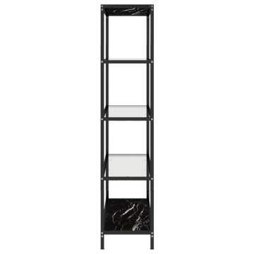 Black Marble & Glass Shelf - Stylish & Sturdy 100x36x168 cm